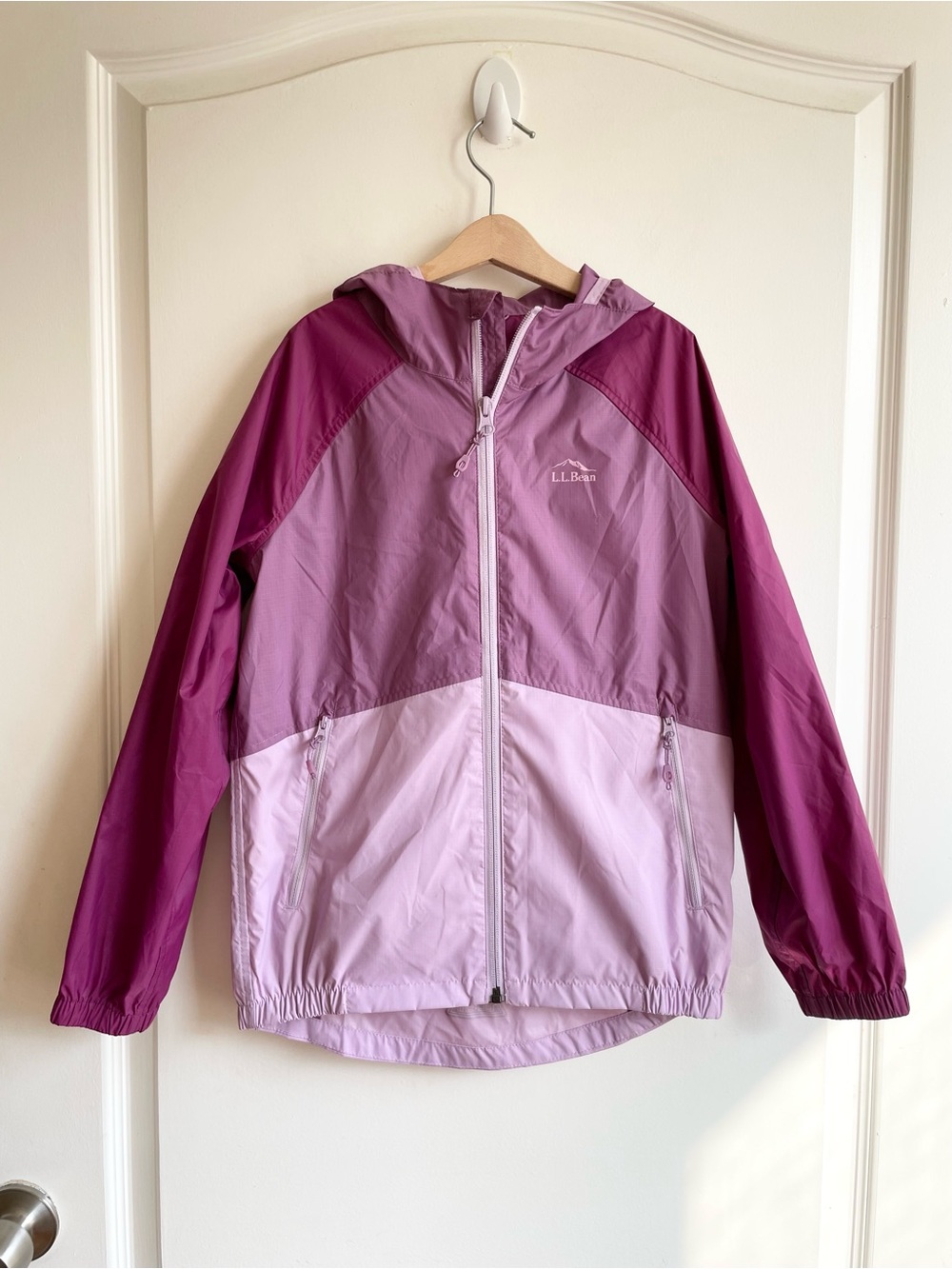 L.L.Bean Kids Girls Windbreaker Sz 8 Purple Excellent
